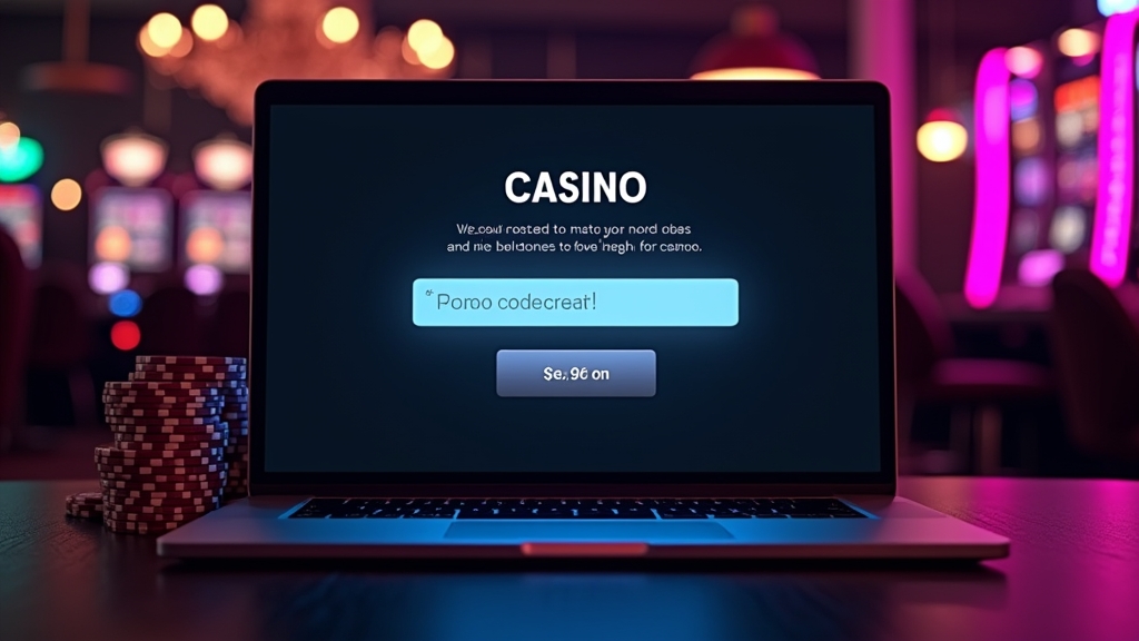 Ekran rejestracji z polem na kod promocyjny w klimacie kasyna